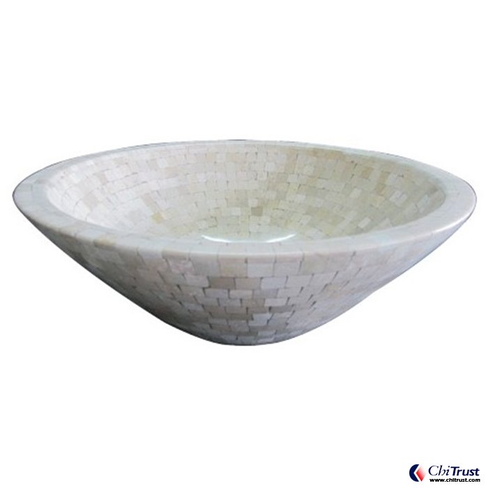 Taper mosaic stone basin CT620